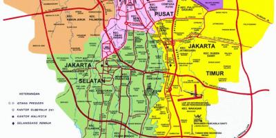 Kaart van die Jakarta-aantreklikhede