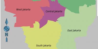 Kaart van Jakarta distrikte