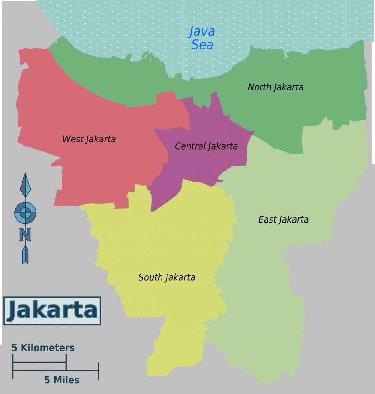kaart van Jakarta distrikte
