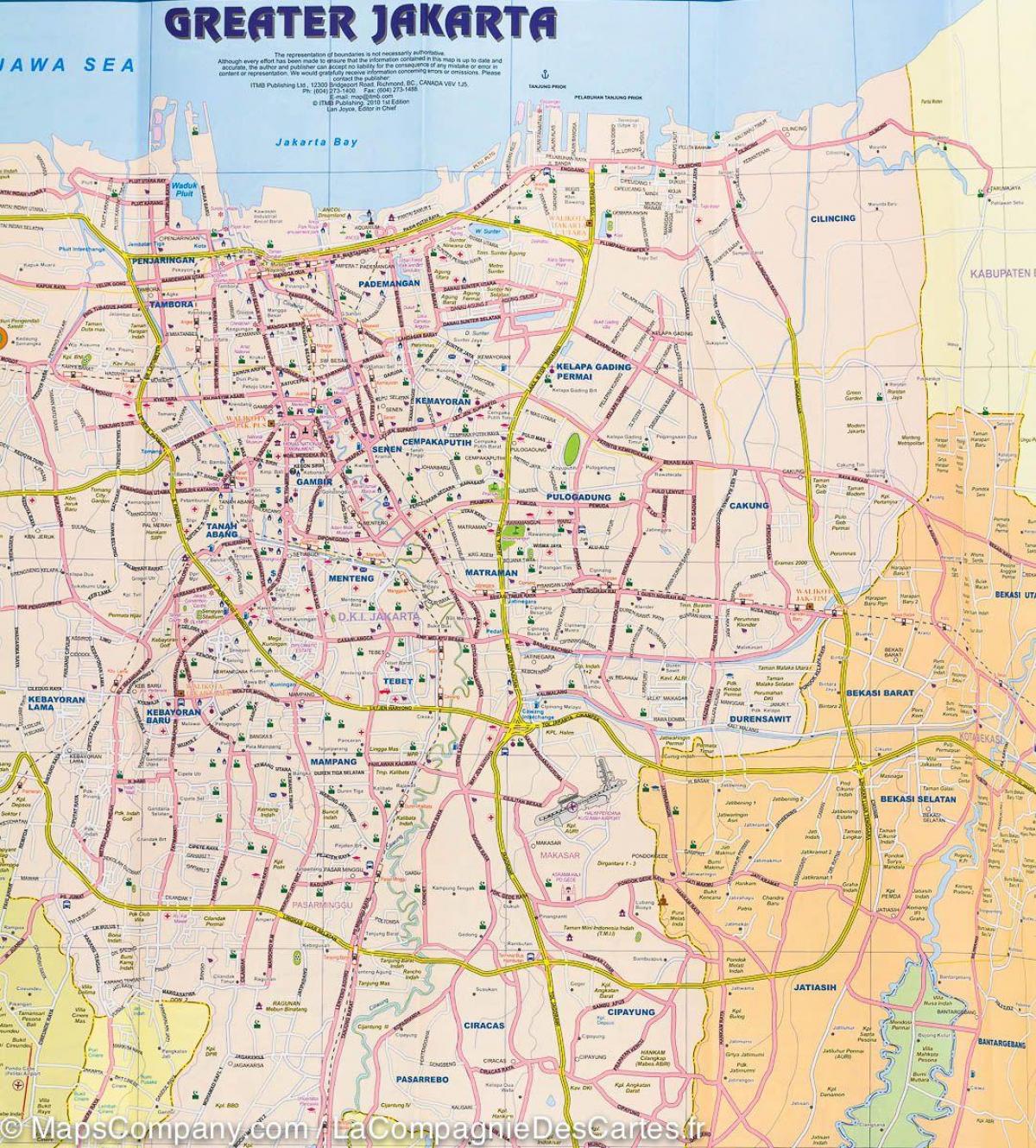 kaart van Jakarta straat
