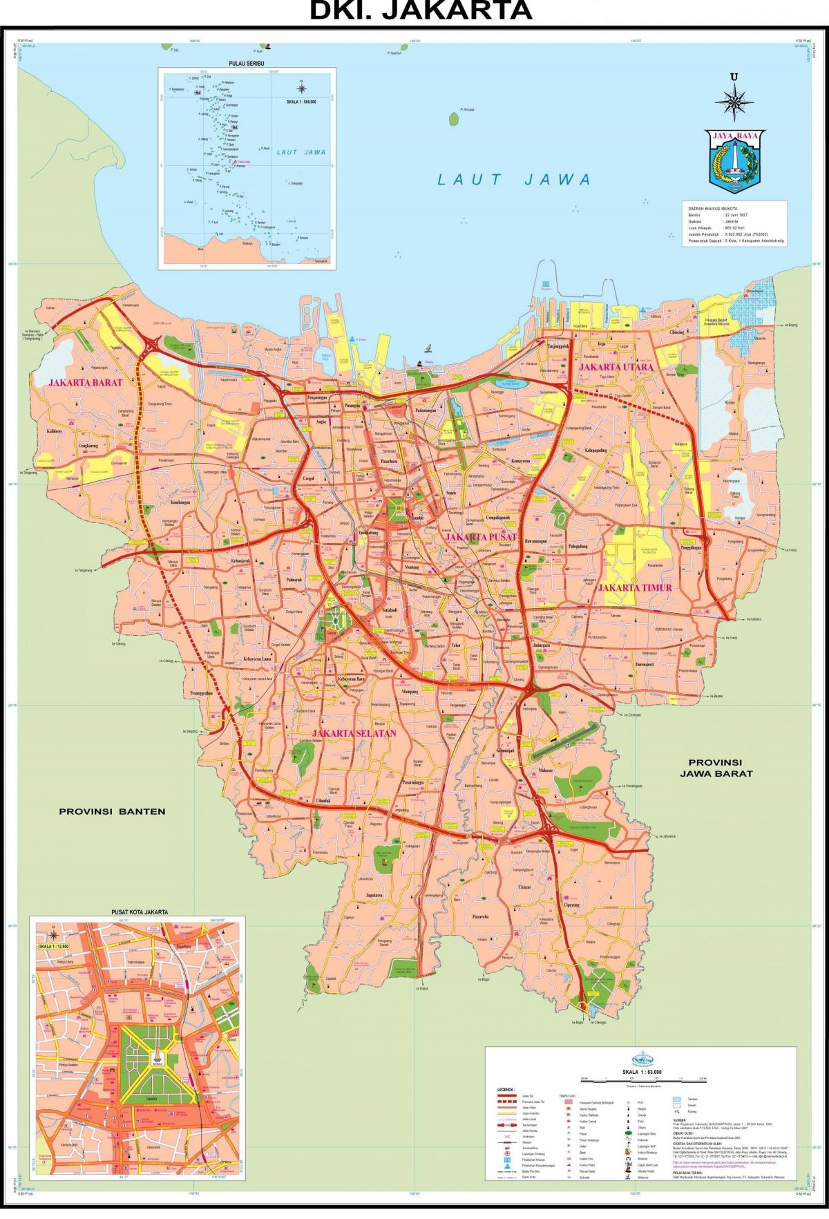 sentrale Jakarta kaart