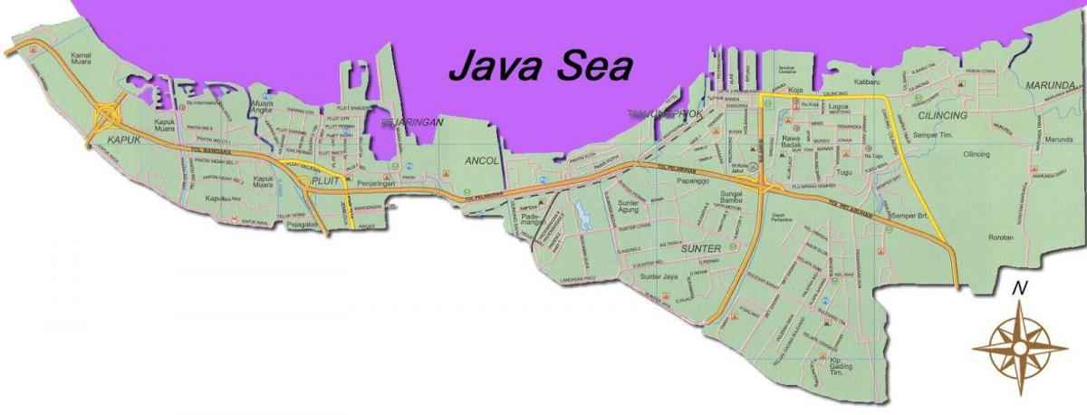 Jakarta utara kaart