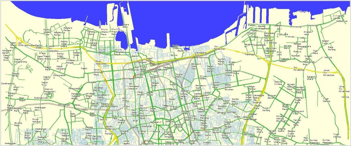 kaart van noord Jakarta